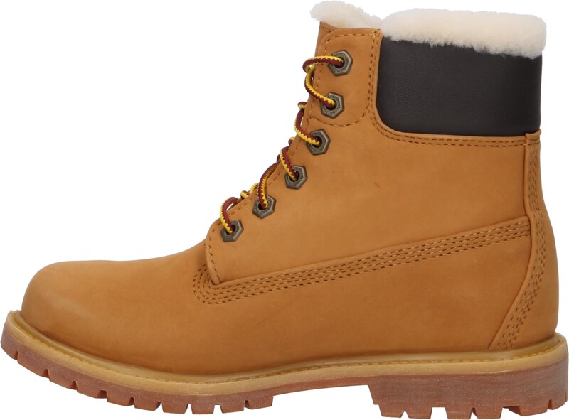 TIMBERLAND Šněrovací kozačky karamelová / černá