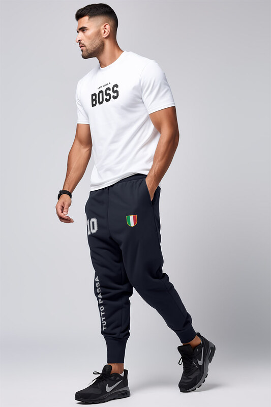 Tepláky Jogger , Barva Modrá, s Potiskem Italy 10