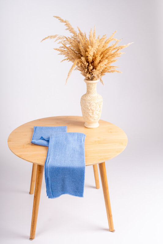 Pashmii 100% Kašmírová šála SKY modrá