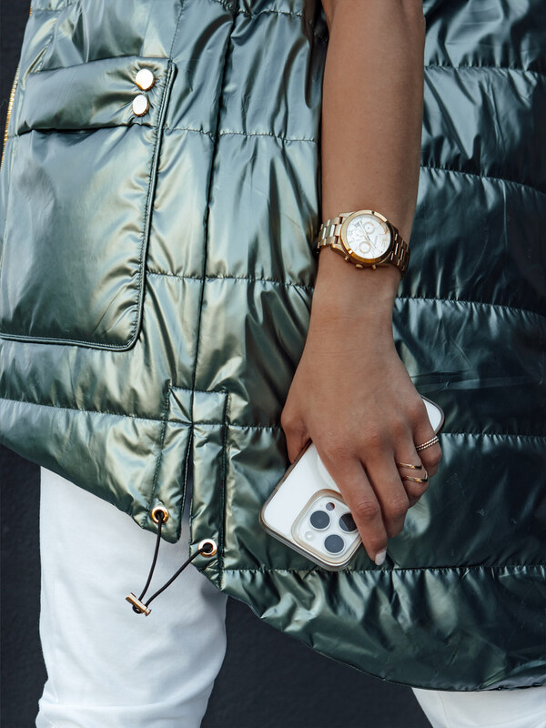 Dámská prošívaná vesta JESS zelená Dstreet TY4442