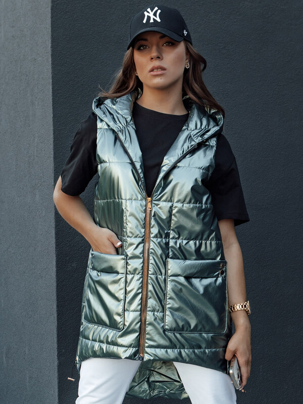 Dámská prošívaná vesta JESS zelená Dstreet TY4442