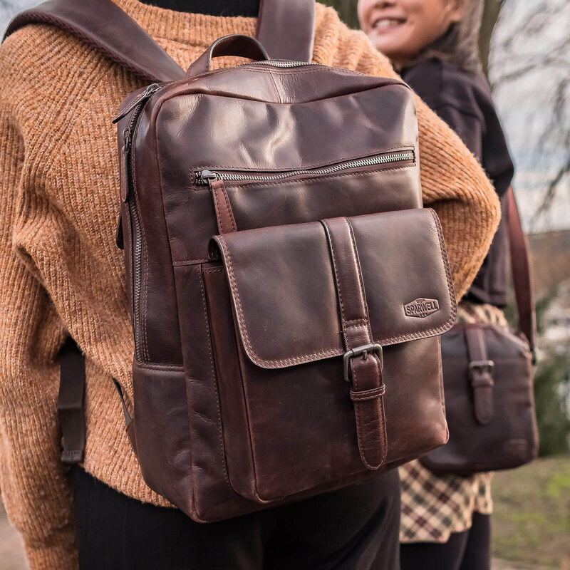 Kožený batoh Sparwell London - černá