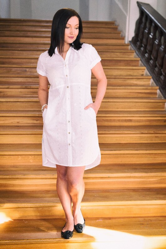 Košilové šaty bílé - madeira 38