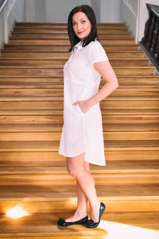 Košilové šaty bílé - madeira 38