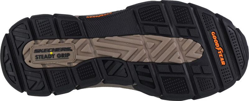 Tmavě hnědé pánské kožené tenisky Skechers Slip-Ins Respected - Elgin Hnědá