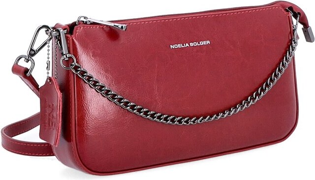 Malá kožená crossbody kabelka s řetízkem Famito NB 0110 TCV červená