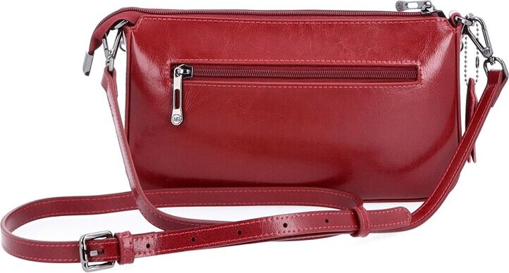 Malá kožená crossbody kabelka s řetízkem Famito NB 0110 TCV červená