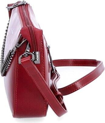 Malá kožená crossbody kabelka s řetízkem Famito NB 0110 TCV červená