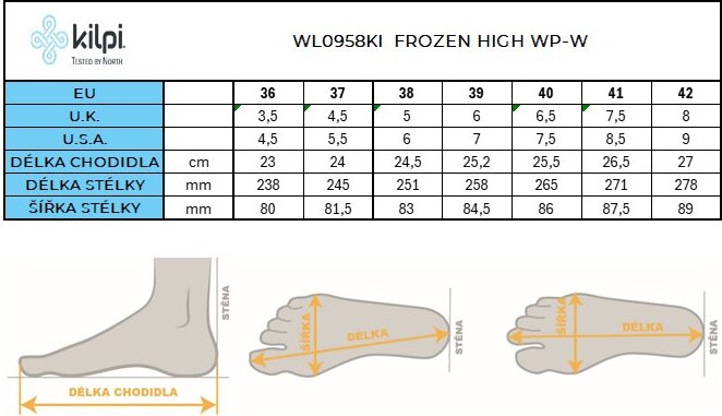 Dámská zimní obuv Kilpi FROZEN HIGH WP-W