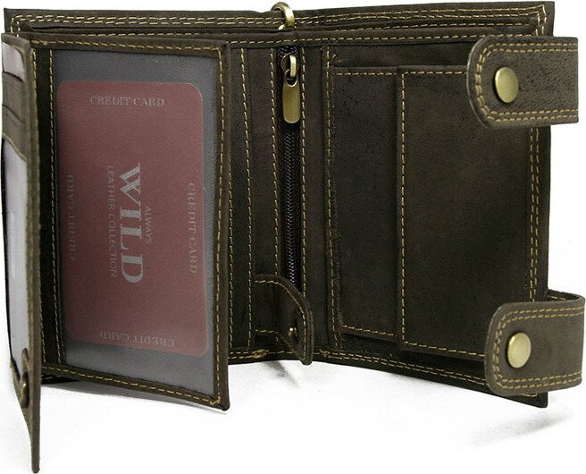 Always Wild Hnědá pánská peněženka s řetízkem A016