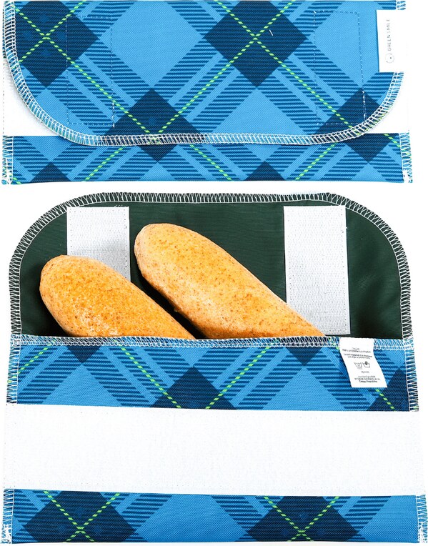 Svačinová kapsička - Modrá kostka Dvojrohlík - GREEN SMILE