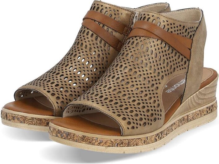 RIEKER Dámské sandály REMONTE D3075-90 zlatá