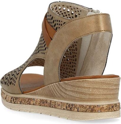 RIEKER Dámské sandály REMONTE D3075-90 zlatá