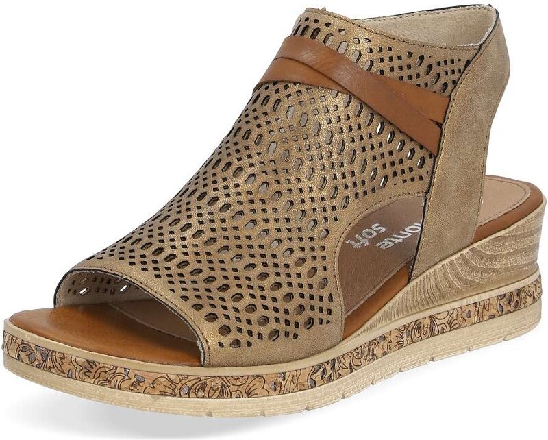 RIEKER Dámské sandály REMONTE D3075-90 zlatá