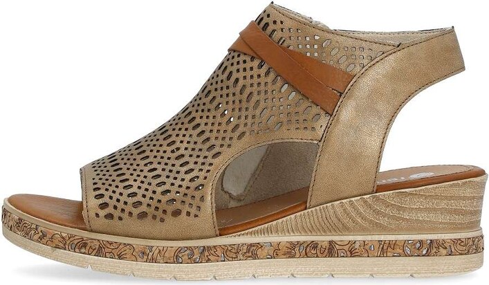 RIEKER Dámské sandály REMONTE D3075-90 zlatá