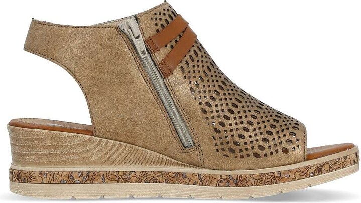 RIEKER Dámské sandály REMONTE D3075-90 zlatá