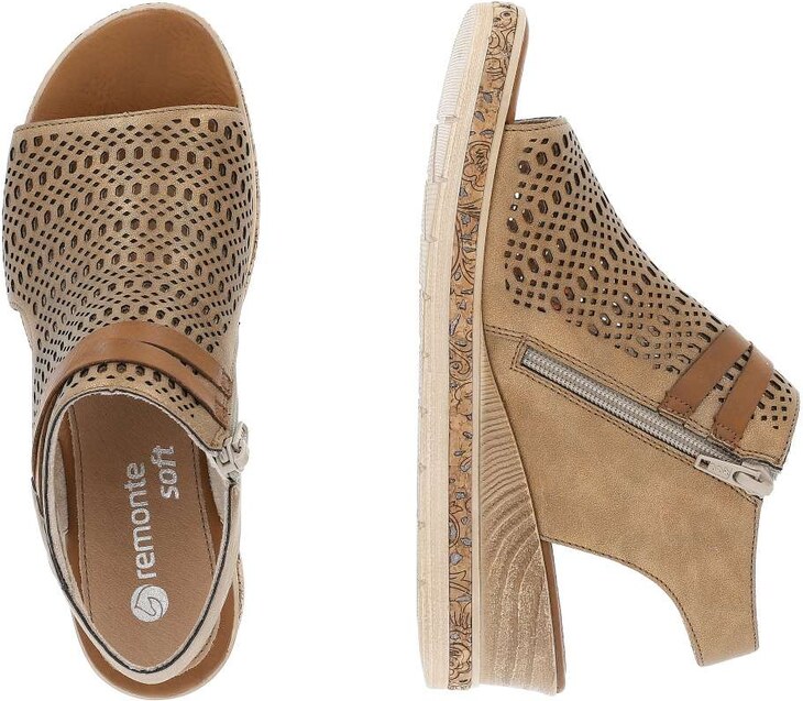 RIEKER Dámské sandály REMONTE D3075-90 zlatá