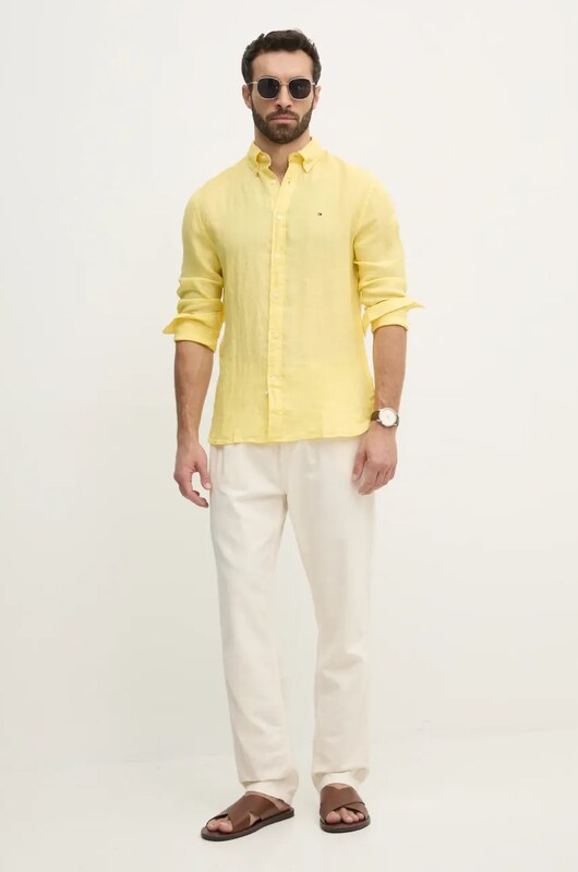 Kalhoty s příměsí lnu Pepe Jeans LINEN PULL ON PANTS