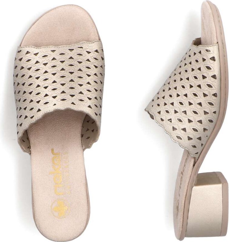 Dámské nazouváky RIEKER 64985-90 zlatá