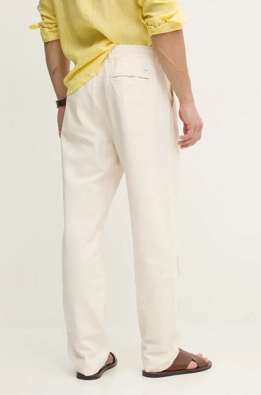 Kalhoty s příměsí lnu Pepe Jeans LINEN PULL ON PANTS