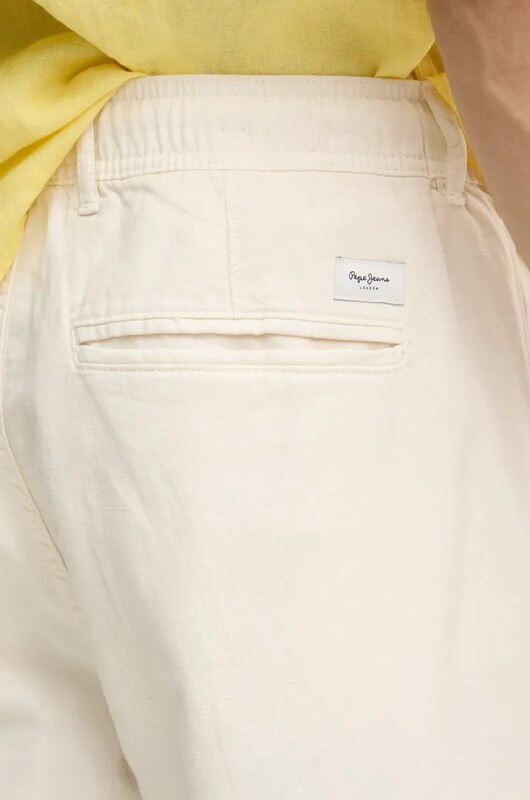 Kalhoty s příměsí lnu Pepe Jeans LINEN PULL ON PANTS