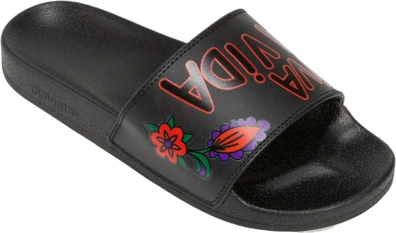 Meatfly dámské pantofle X Hudson Pura Vida Viva La Vida Black | Černá