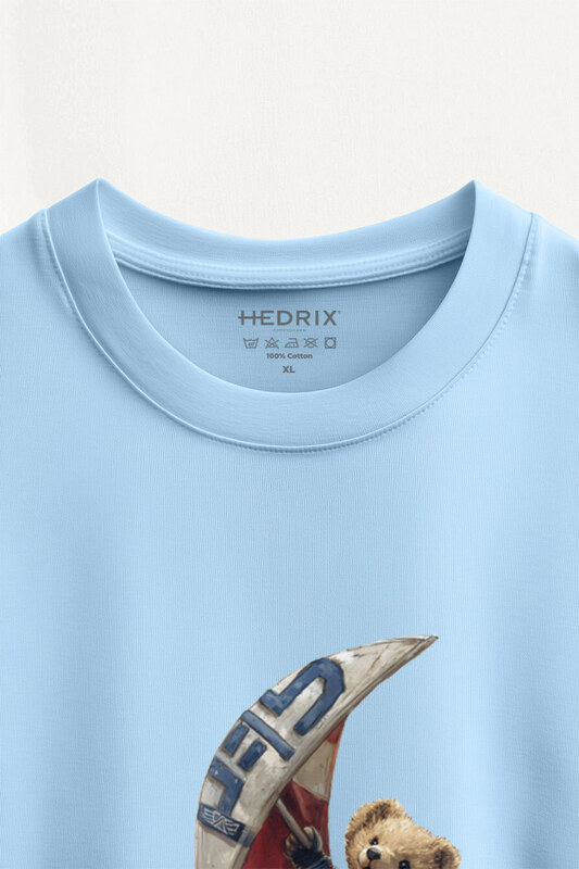 Tričko, Barva Nebesky Modrá , s Potiskem Wind Surfing Teddy