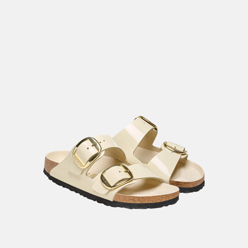 Birkenstock Béžové pantofle Arizona High Shine Big Buckle