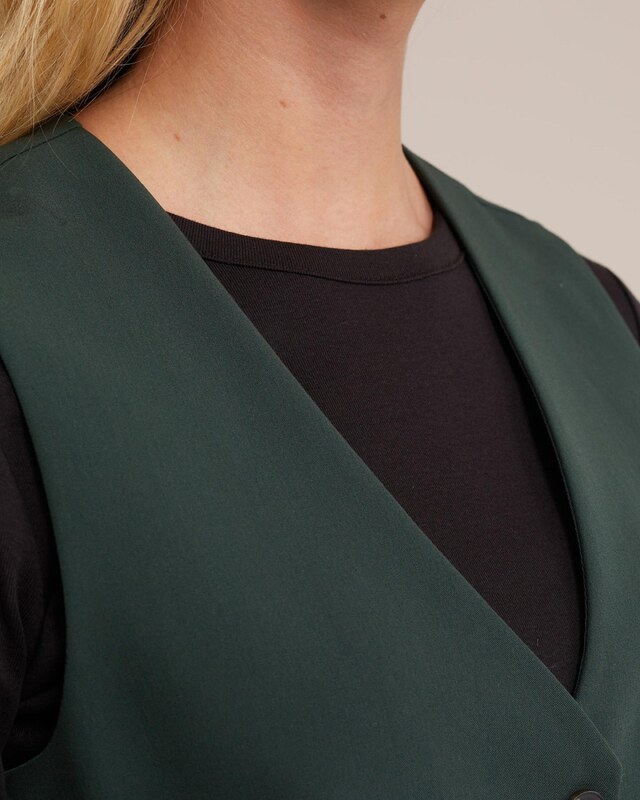 WE Fashion Vesta tmavě zelená