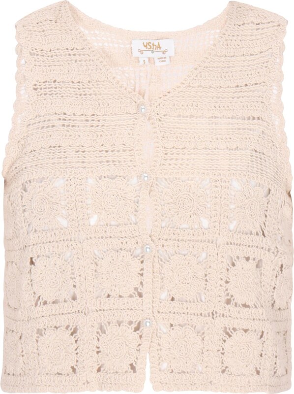usha FESTIVAL Pletená vesta 'Fashion Look' krémová