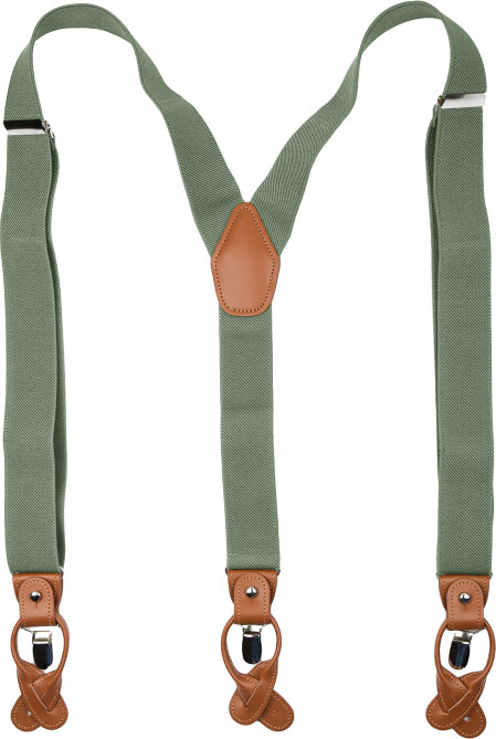 Bubibubi Zelená sada Sage green pro tátu a syna s motýlky a kšandami