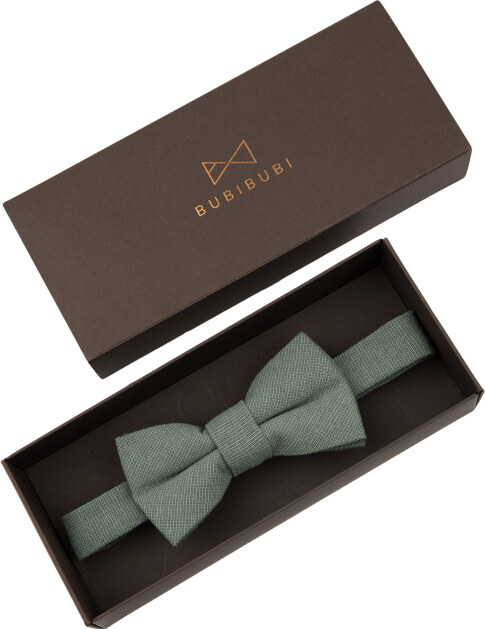 Bubibubi Zelená sada Sage green pro tátu a syna s motýlky a kšandami