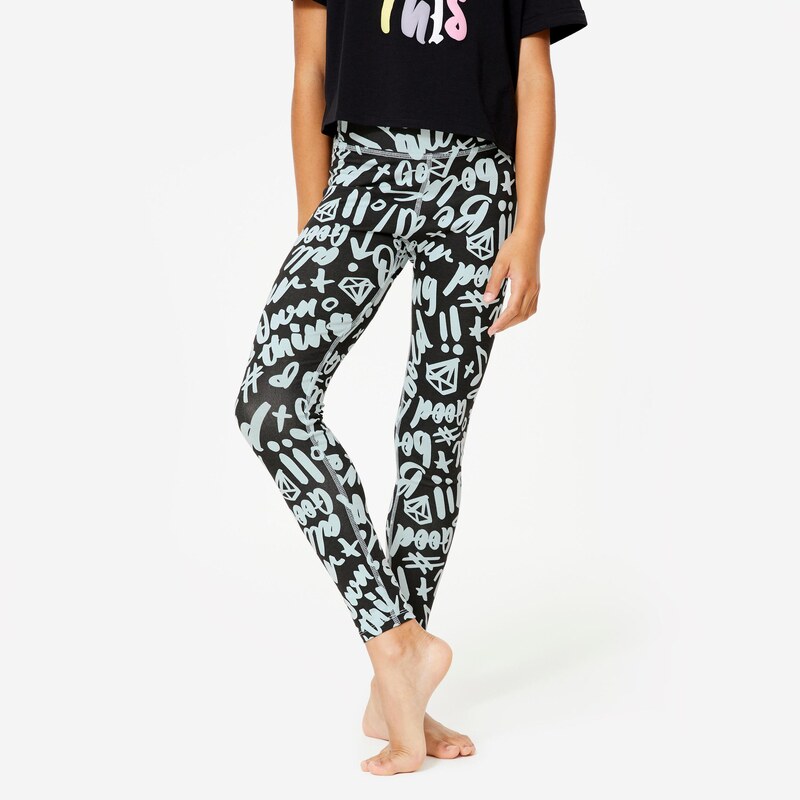 DOMYOS Dětské taneční legíny s vyšším pasem