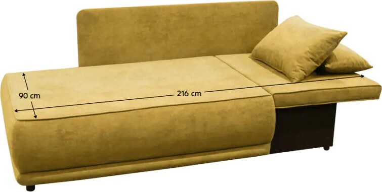 Tempo Kondela Rozkládací pohovka LIAMI, PRAVÁ, hořčicová