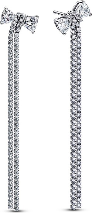 Pandora Visací stříbrné náušnice se zirkony mašle 293544C01