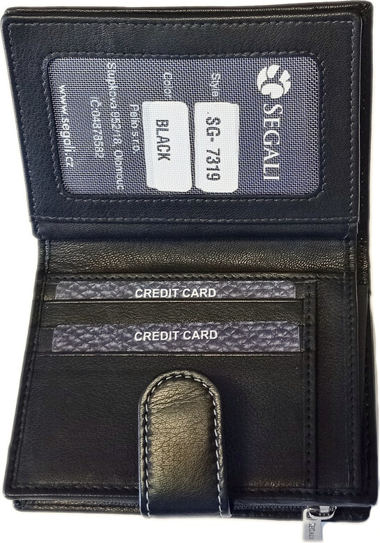 Segali SG-7319 dámská kožená peněženka černá