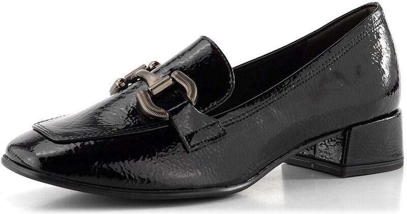 Tamaris mokasíny na podpatku black 1-24316-43