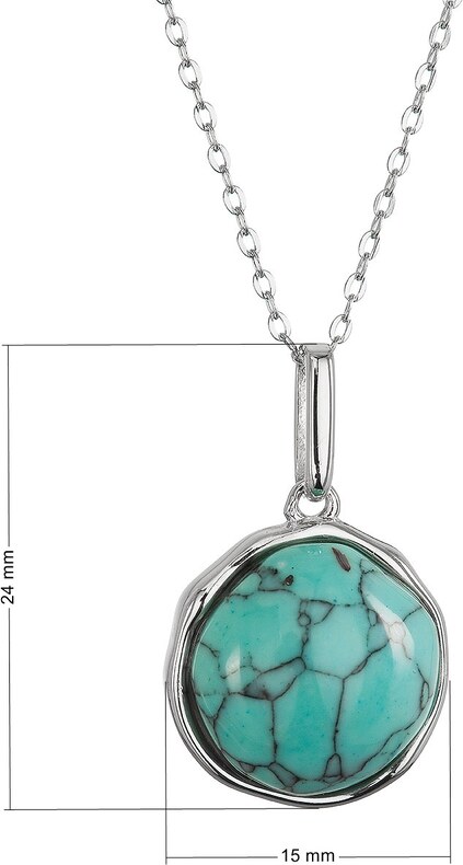 Stříbrný náhrdelník s tyrkysem 12162.3
