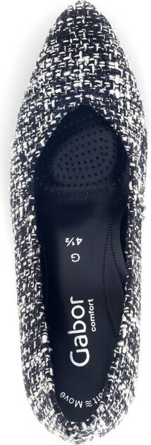 Nadčasové elegantní lodičky v černobílém designu Gabor 72.152.87 černá