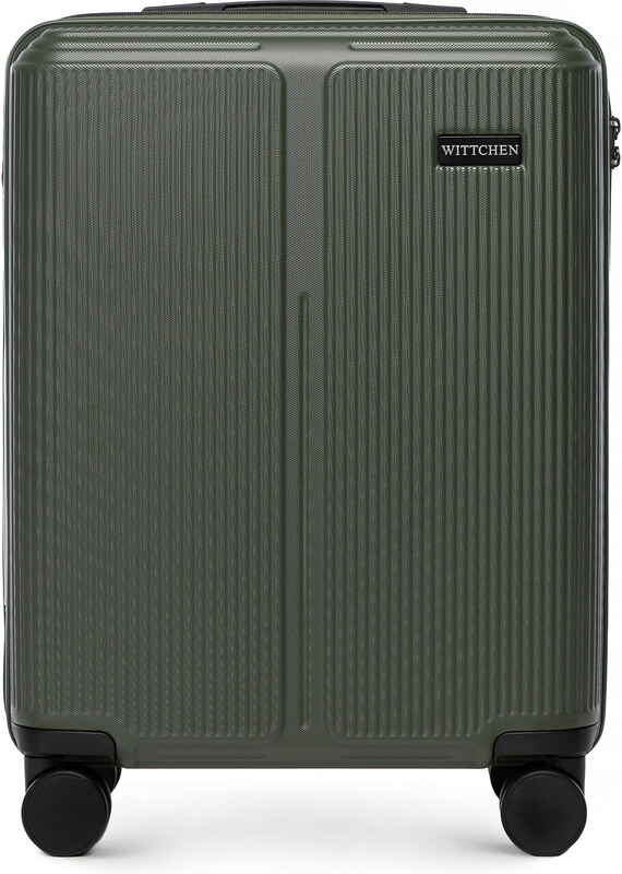Wittchen Malý khaki kufr z ABS s jemnými pruhy