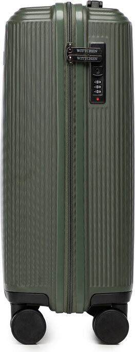 Wittchen Malý khaki kufr z ABS s jemnými pruhy