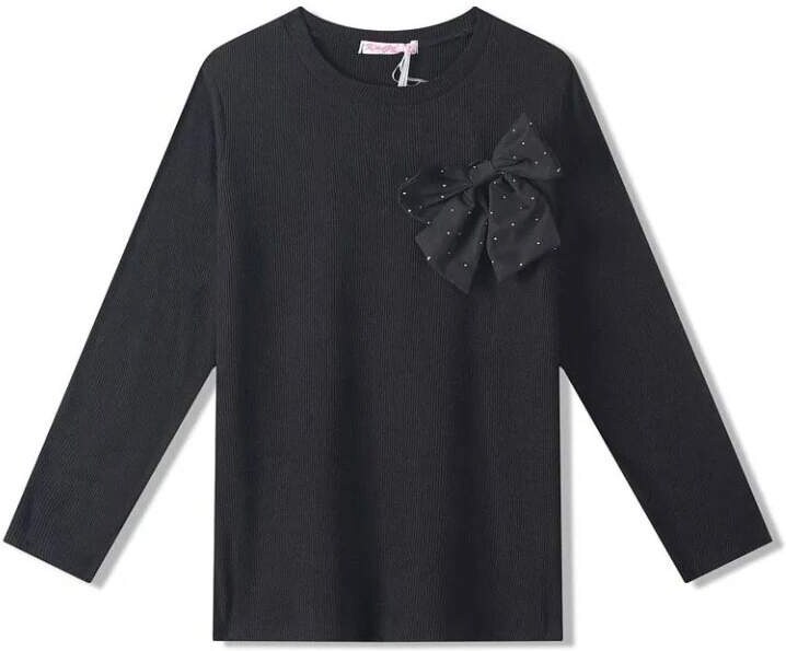 Dívčí tričko dlouhý rukáv Kugo ST3531 černé, vel. 134