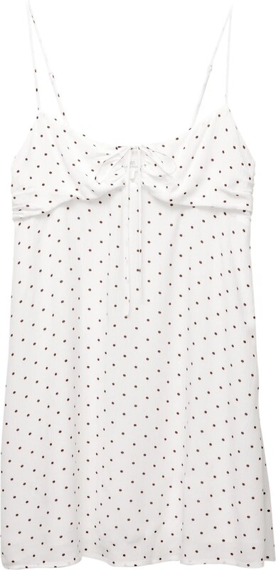 Pull&Bear Letní šaty 'PACIFIC' tmavě hnědá / bílá