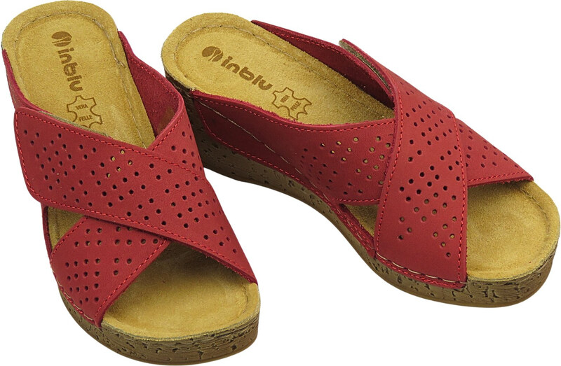 Dámské nazouvací pantofle na klínku Inblu FG-40, bílé