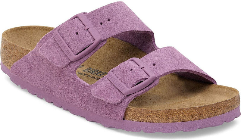 Birkenstock Arizona Suede Leather Narrow Fit Ženy - Sandály Birkenstock - Fialová - 1030636-5