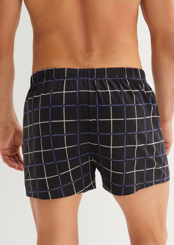 bonprix Volné žerzejové boxerky z bavlny (3 ks v balení) černá Muž