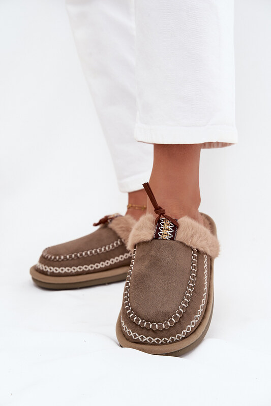 Boto Dámské pantofle s kožešinou a výšivkou Zelené Perivelle