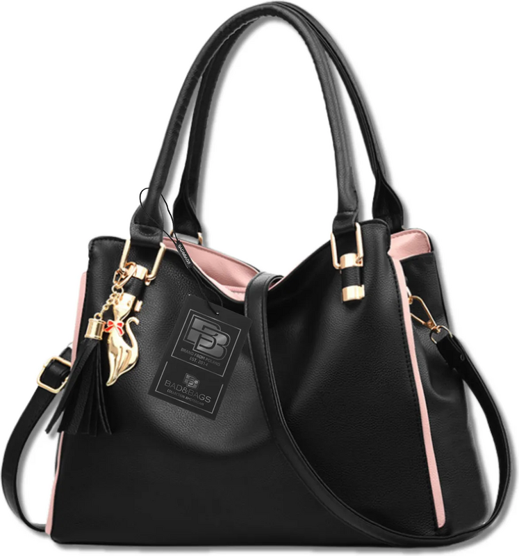 Camerazar Dámská prostorná nákupní taška z kvalitní umělé kůže, černá, 40x25 cm s odnímatelným ramenním popruhem