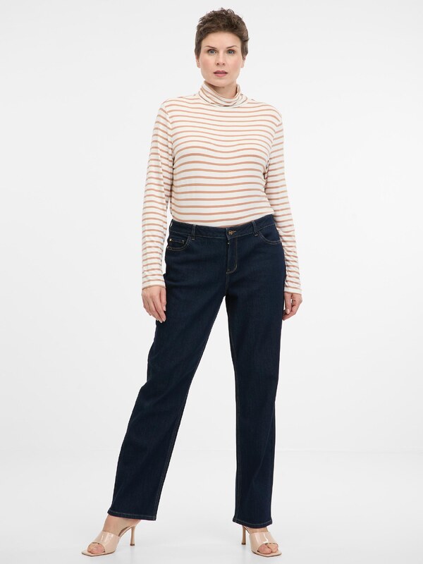 Béžové dámské pruhované tričko s dlouhým rukávem ORSAY - Dámské