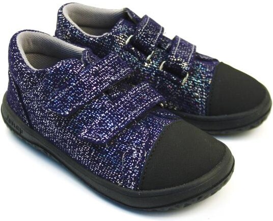 Jonap b16 sv černá tisk kožená dívčí barefoot obuv